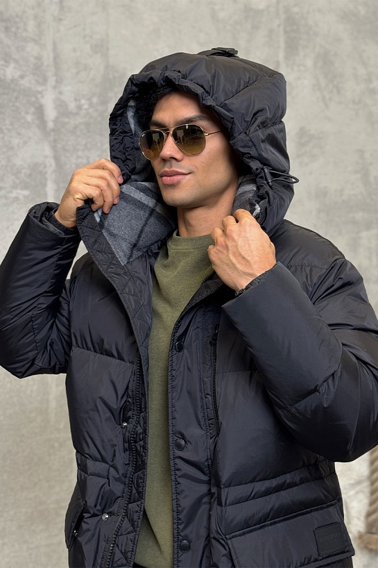 Мужская чёрная парка Burberry Haworth