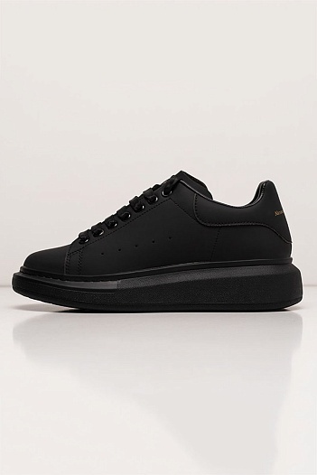 Кожаные кроссовки Alexander McQueen чёрного цвета   