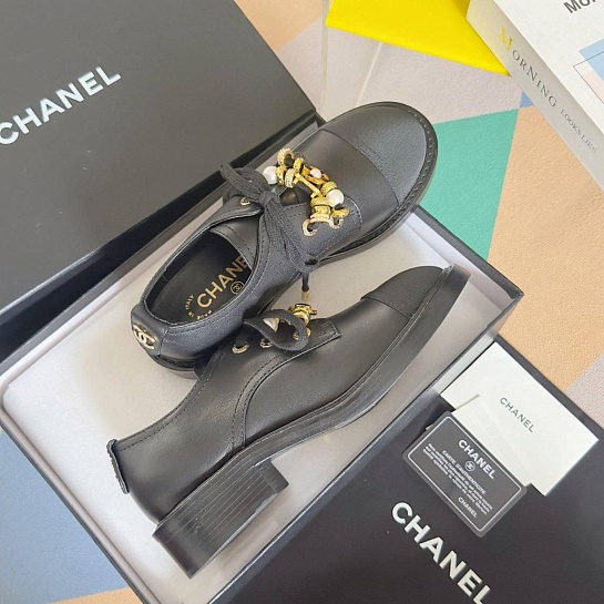 Женские кожаные ботинки Chanel premium