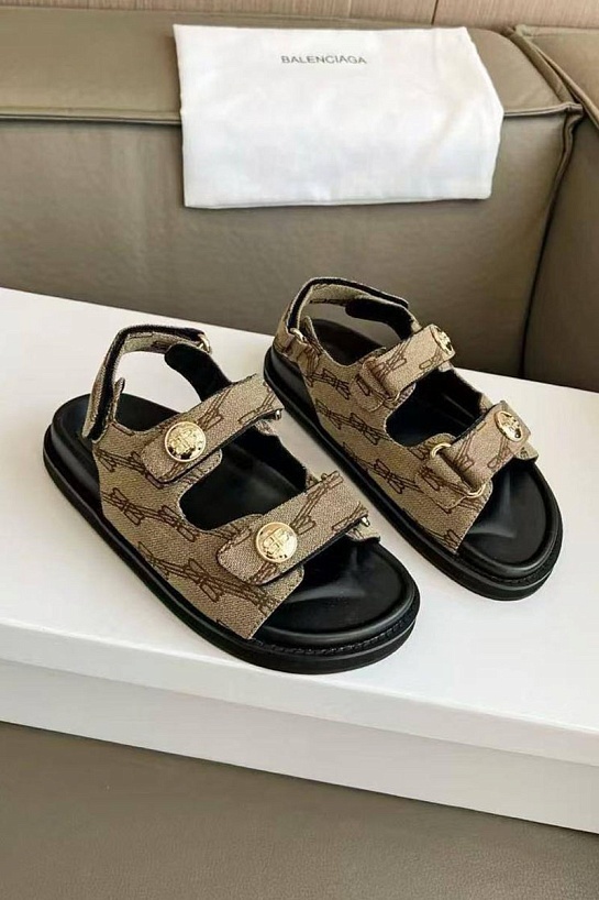 Женские сандалии Balenciaga Jacquard Premium - Brown