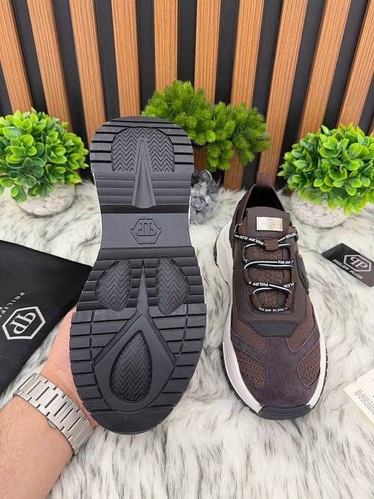 Комбинированные кроссовки Philipp Plein Predator - Brown