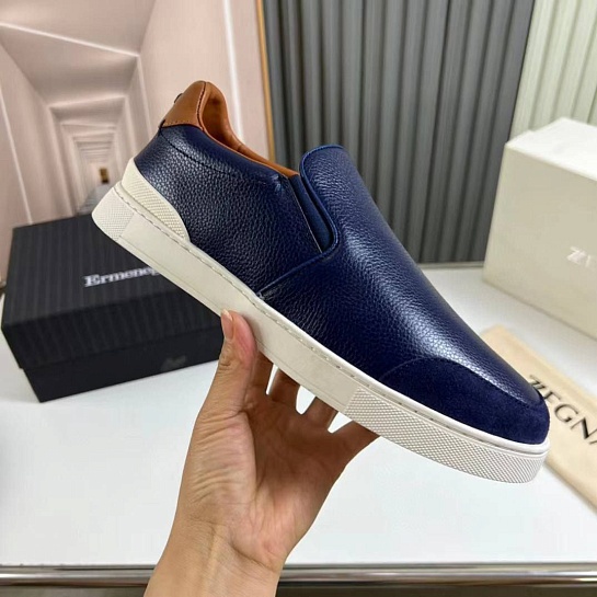 Мужские кожаные слипоны Ermenegildo Zegna