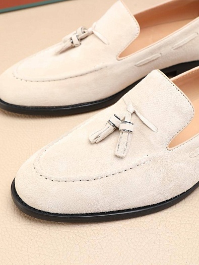 Замшевые лоферы Loro Piana tassel - Beige   