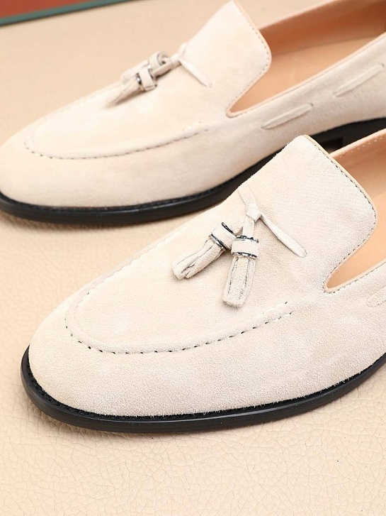 Замшевые лоферы Loro Piana tassel - Beige