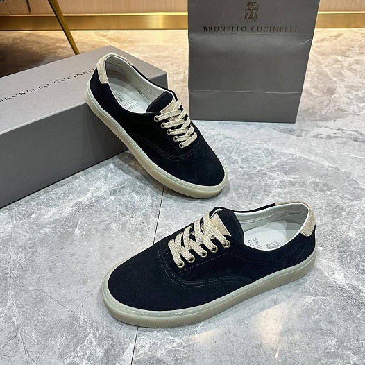 Замшевые кеды Brunello Cucinelli Sail low-top - Black   