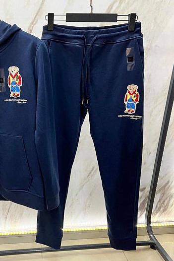 Мужские синие штаны Polo Ralph Lauren logo-embroidered   