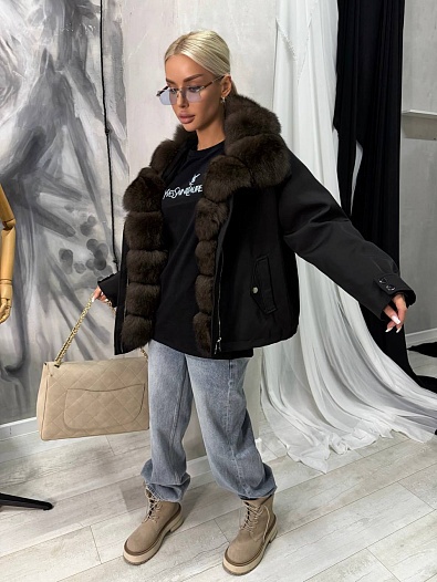 Женская парка с натуральным мехом Max Mara premium   
