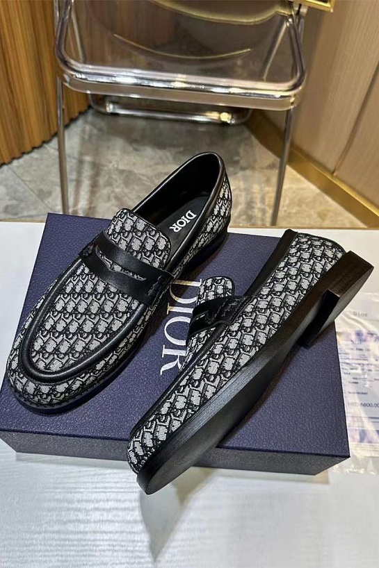 Мужские лоферы Dior Granville Oblique Jacquard