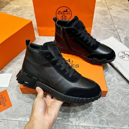 Кроссовки с мехом Hermes Bouncing high-top - Black