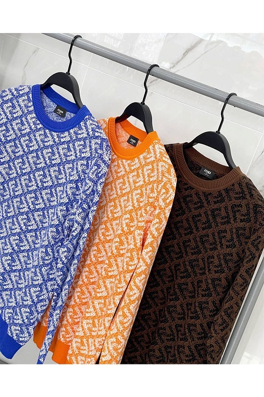 Мужской джемпер Fendi Jacquard FF - Orange