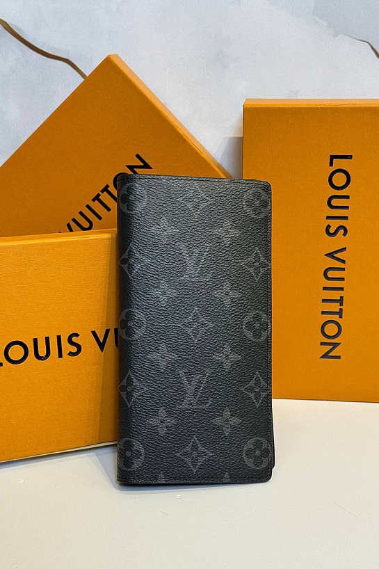 Кожаный бумажник Louis Vuitton Brazza premium 10x19x2 см