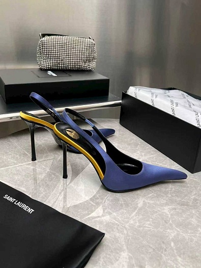 Женские кожаные туфли на каблуке Yves Saint Laurent premium   