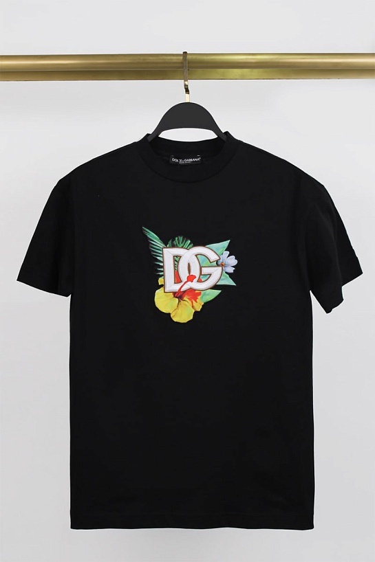 Футболка чёрного цвета Dolce & Gabbana Hawaiian Floral