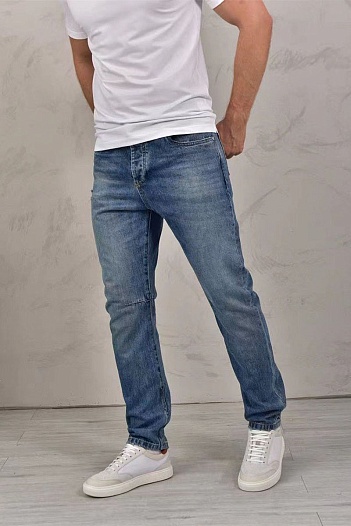 Мужские джинсы Brunello Cucinelli Premium Leisure Fit - Navy   