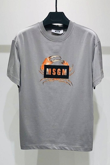 Серая оверсайз футболка MSGM Crab-print   