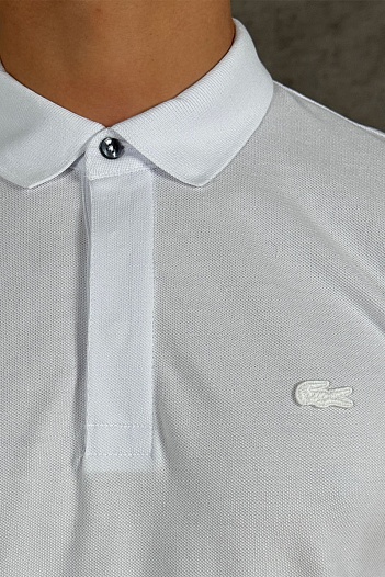 Мужское поло Lacoste белого цвета   