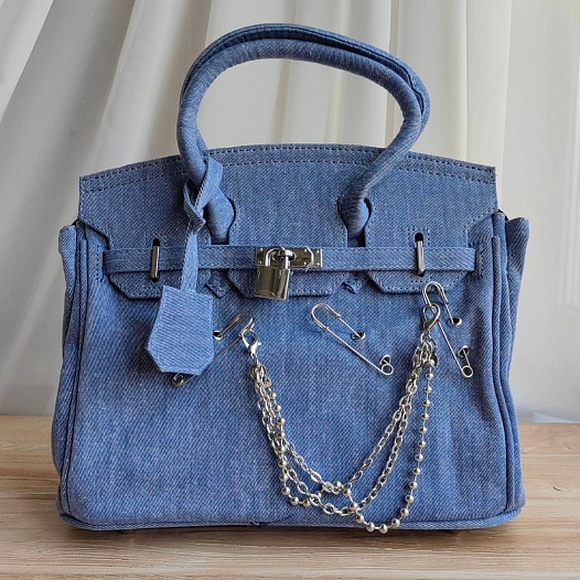 Женская джинсовая сумка Hermes Birkin 30 30x21 см (2 расцветки)   