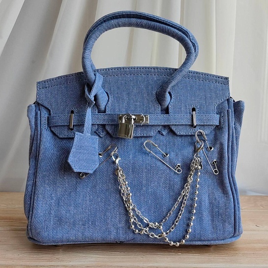 Женская джинсовая сумка Hermes Birkin 30 30x21 см (2 расцветки)