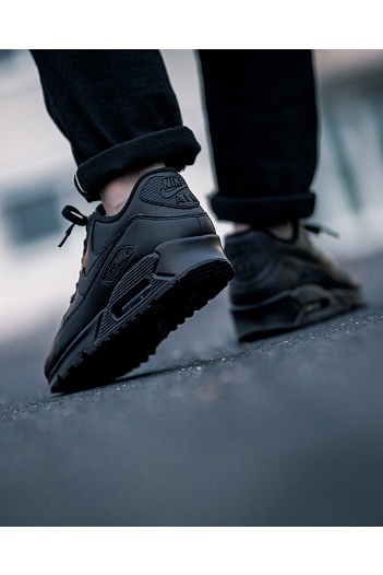 Кроссовки Nike Air Max 90 Leather - Triple Black   