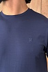 Футболка тёмно-синего цвета Hermes H embroidered