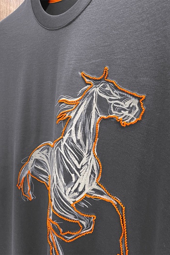 Мужская серая футболка Hermes Premium   