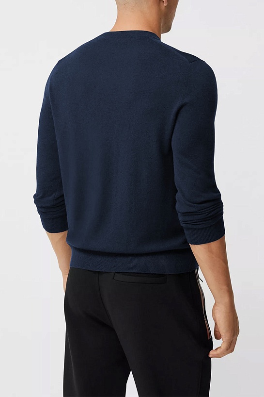 Мужской тёмно-синий джемпер Burberry TB logo-embroidered