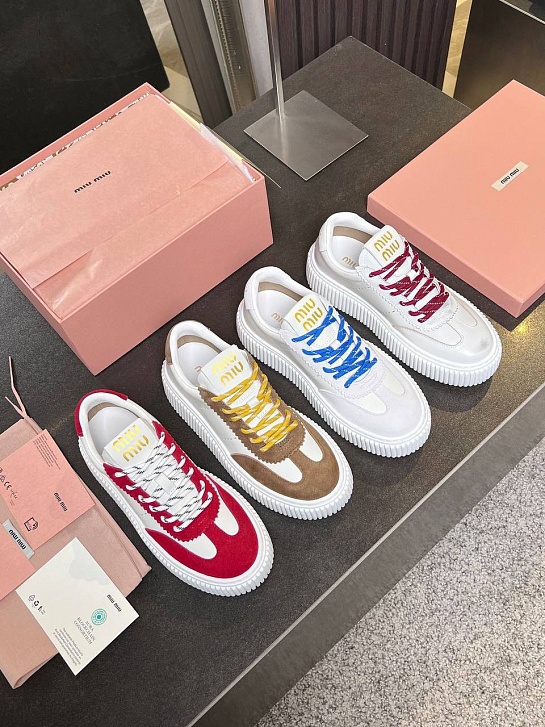 Женские комбинированные кроссовки MIU MIU Premium