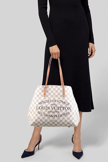 Женская кожаная сумка Louis Vuitton Neverfull Articles de Voyage 45x31 см (2 расцветки)   