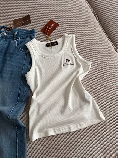 Женская белая майка Loro Piana premium    