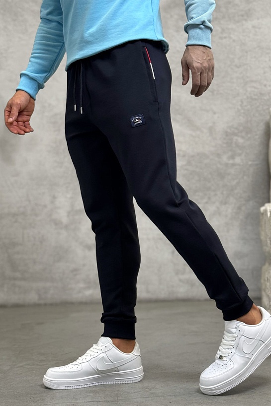 Тёмно-синие спортивные штаны Paul & Shark logo-patch