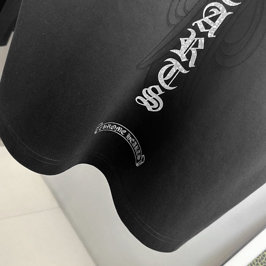 Тёмно-серая оверсайз футболка Chrome Hearts Premium