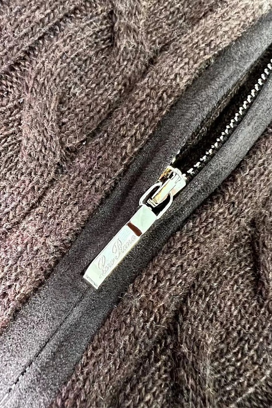 Кашемировый свитер Loro Piana Premium zip-neck - Brown
