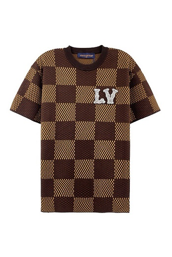 Оверсайз футболка Louis Vuitton Premium crystal logo-patch   