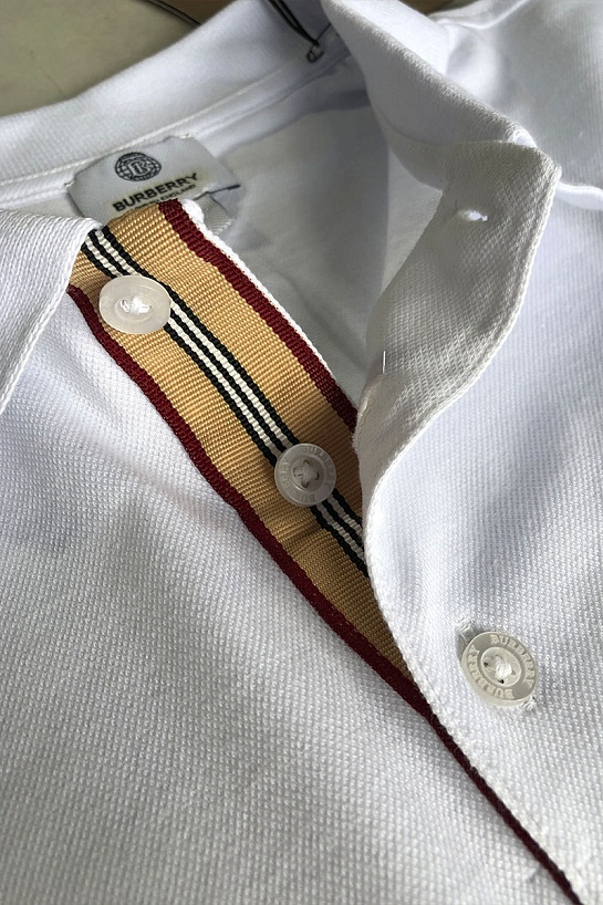 Мужское поло Burberry TB logo-embroidered - White