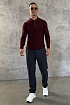 Поло с длинным рукавом Zilli zip-up - Burgundy