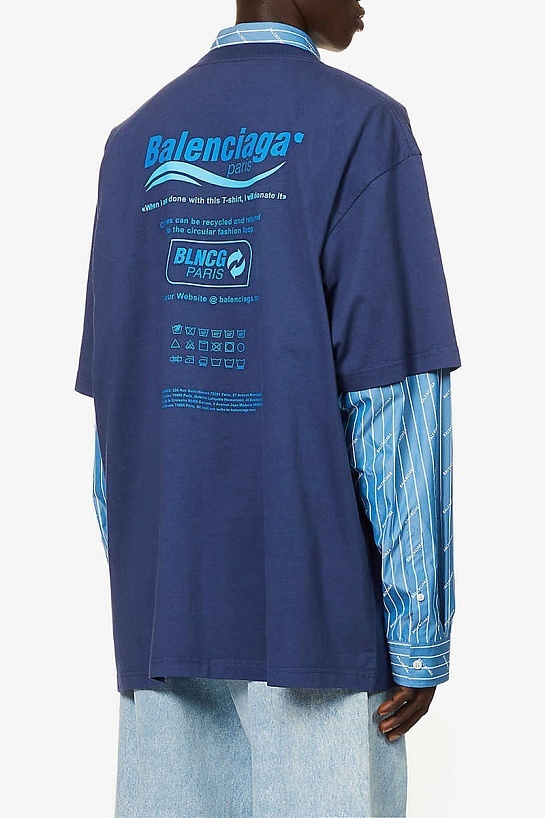 Оверсайз футболка Balenciaga Recycle - Blue
