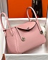 Женская кожаная сумка Hermes Lindy Premium 26x18x13 см - Pink