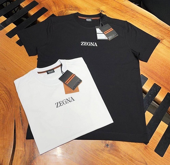 Мужская белая футболка Zegna logo-print