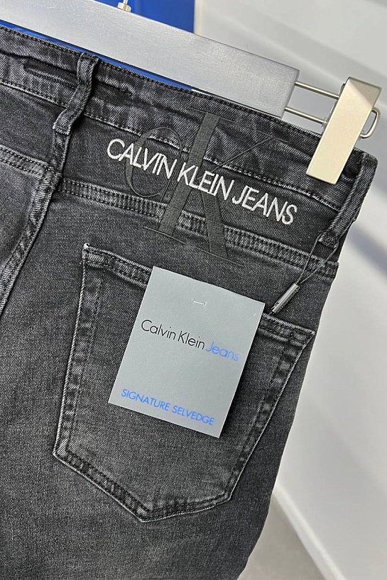 Мужские чёрные джинсы Calvin Klein logo-embroidered