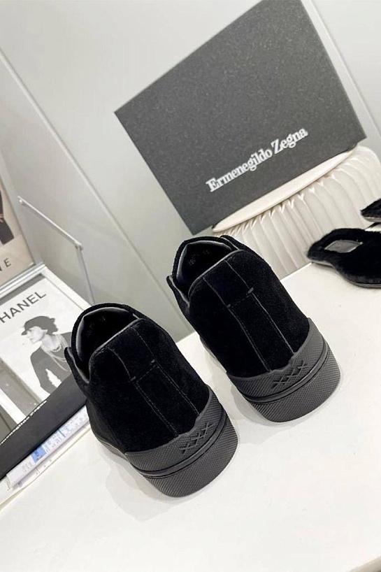 Кроссовки с мехом Ermenegildo Zegna Triple Stitch high-top - Black