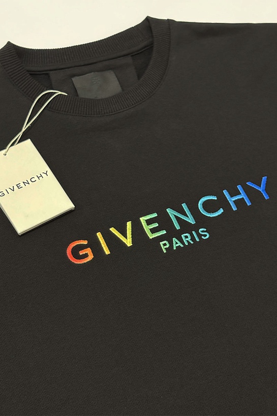 Мужской чёрный свитшот Givenchy multicolor logo
