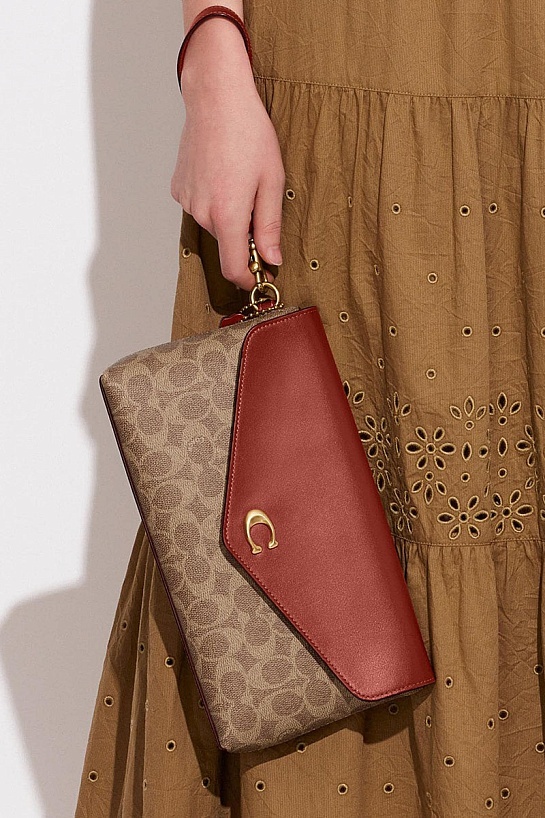 Женская сумка Coach Wyn Clutch In Colorblock 22x13 см