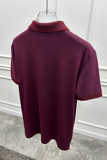 Бордовое поло Etro с узором пейсли   