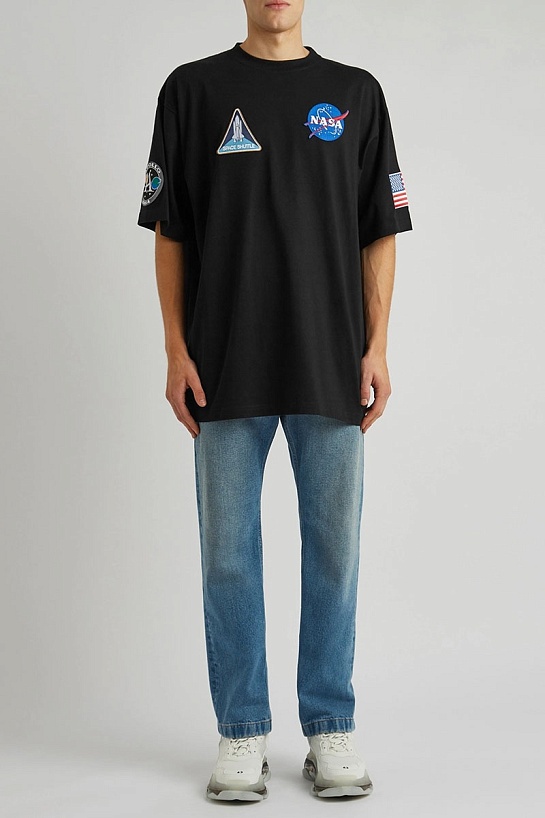 Чёрная оверсайз футболка Balenciaga x NASA