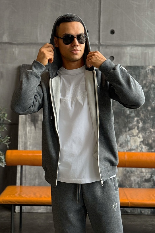 Утеплённая кофта на флисе Armani Exchange - Grey