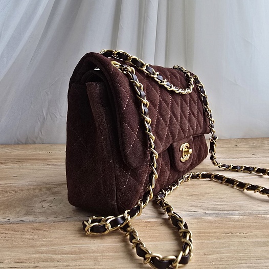 Замшевая сумка Chanel Classic Double Flap 25x14 см   