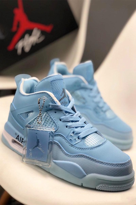 Кроссовки Air Jordan 4 x Off-White "Sky Blue"