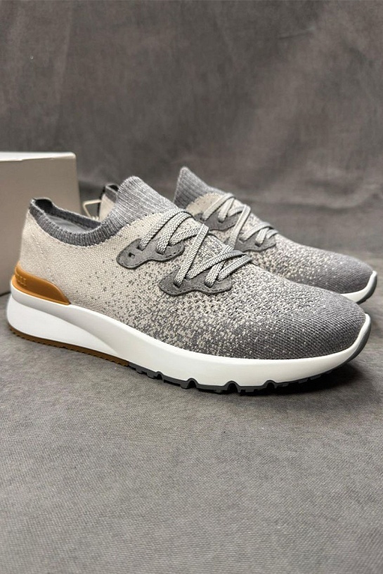 Мужские кроссовки Brunello Cucinelli knitted - Grey