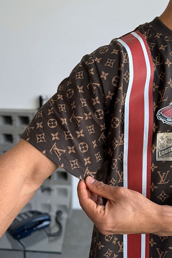 Мужская футболка Louis Vuitton Monogram All-over "Dubai" - Brown   