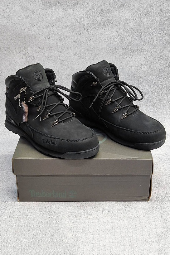 Мужские ботинки с мехом Timberland Euro Rock Hiker - Black
